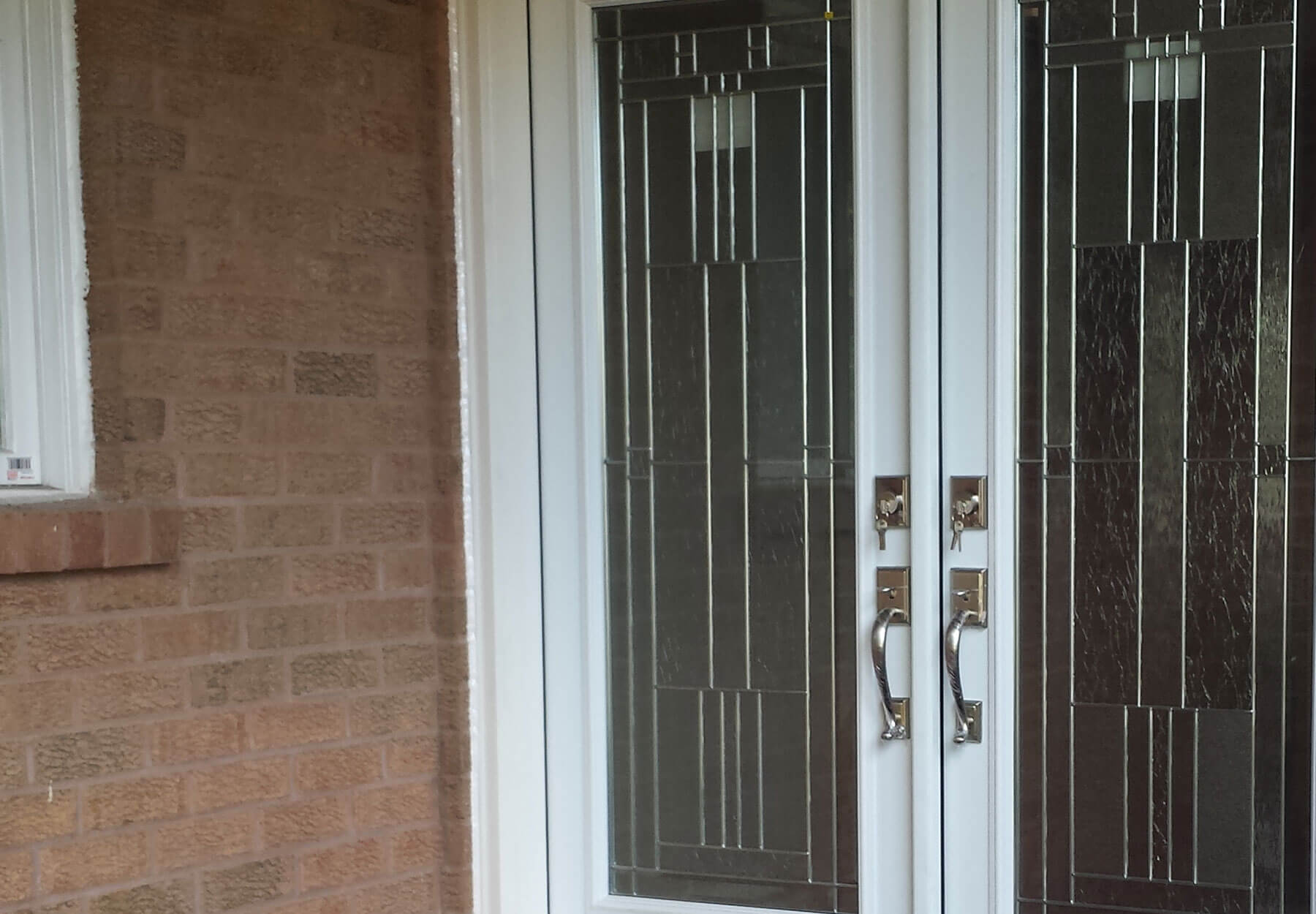 Close-up of steel doors